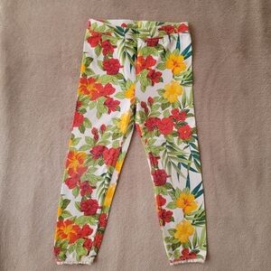 Gap Girl Yellow/Orange/Red/Green/White Vibrant Flower Leggings Size 4T